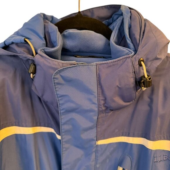 LL Bean Jacket Mens Large Tall Blue Long Sleeve Full Zip Button - Picture 5 of 15